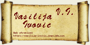 Vasilija Ivović vizit kartica